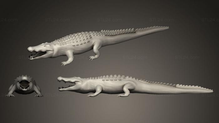 Статуэтки животных (Алигатор, STKJ_0146) 3D модель для ЧПУ станка